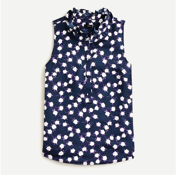 J. CREW Ruffleneck sleeveless top - Picture 2 of 4